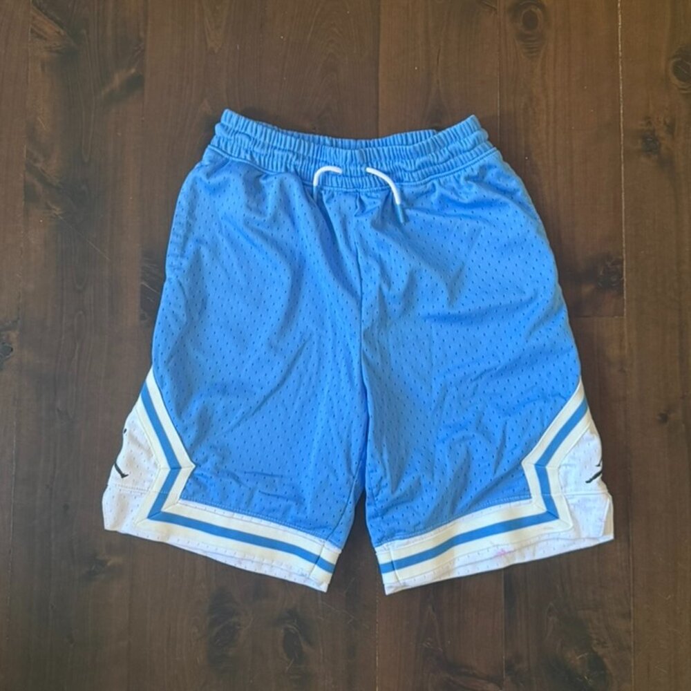 Jordan Basketball Shorts Jumpman Logo Athletic Mesh Blue White Boys